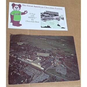 Vintage Hershey Chocolate Factory Tour Book With Kissrs The Bear + Postcard